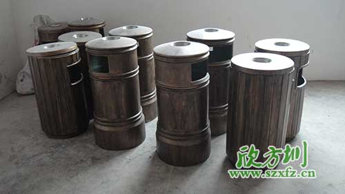  古意盎然，韶關(guān)園林仿銅玻璃鋼垃圾桶